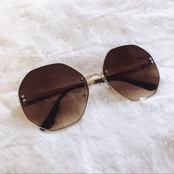 Ada Brown Round Geometric Fashion Sunglasses - Picture 3 of 8